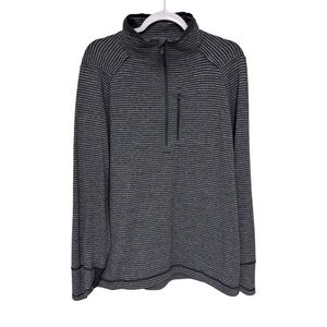 Lululemon Gray Striped 1/4 zip Pullover Men’s Large